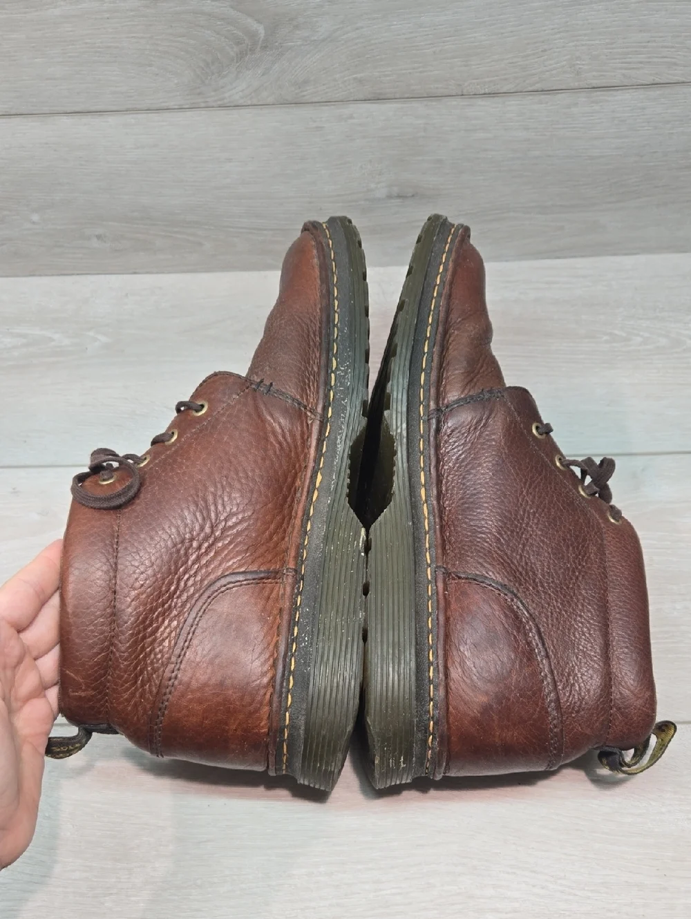 Dr. Martens Men's LEA KV04R High Top Brown Leather Chukka Boots Shoes Sz 13